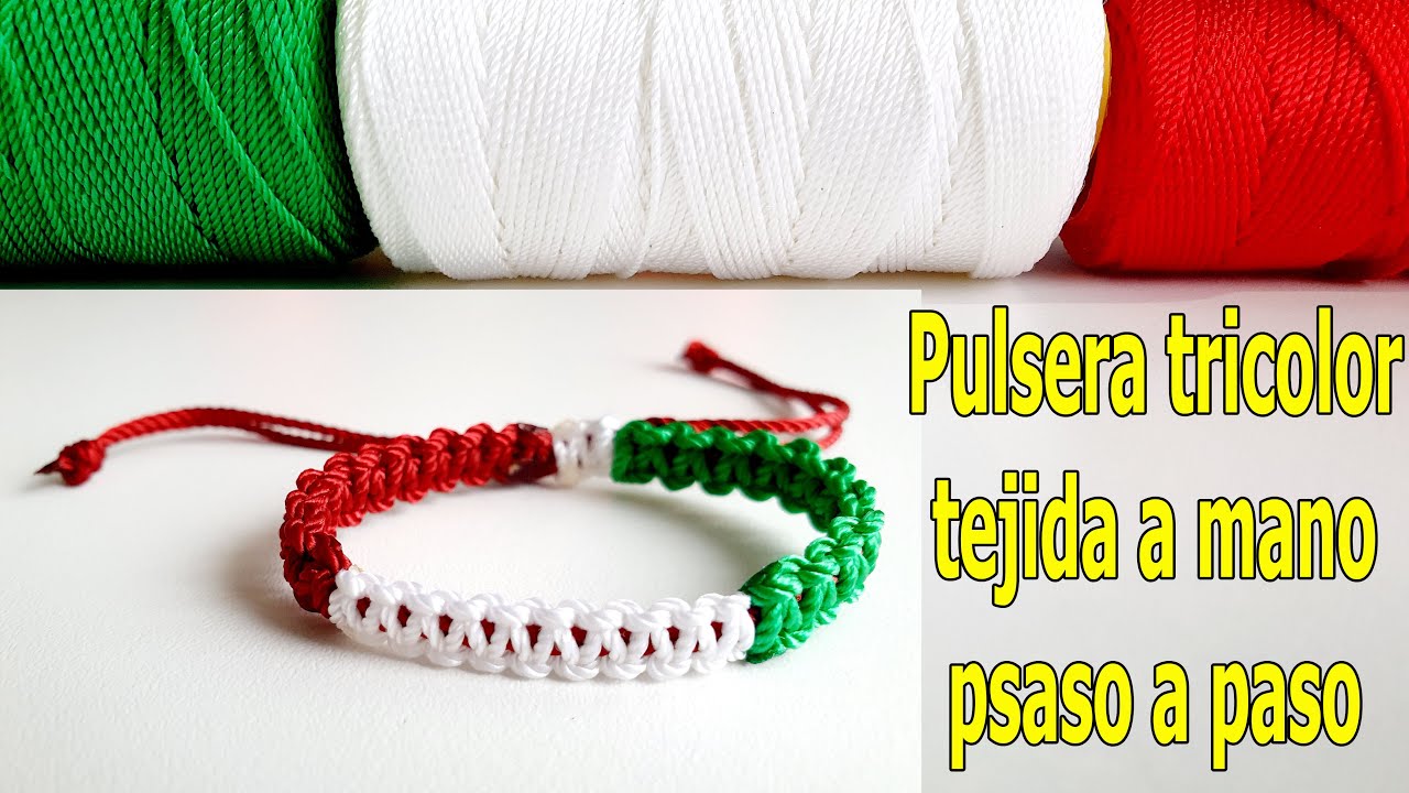 Pulsera hecha a mano para fiestas patrias | pulsera facil y rapido | Macrame |  pulsera de hilo