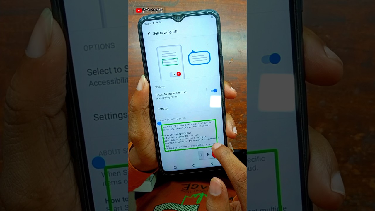 Vivo Y21T Select to speak on // accessibility button