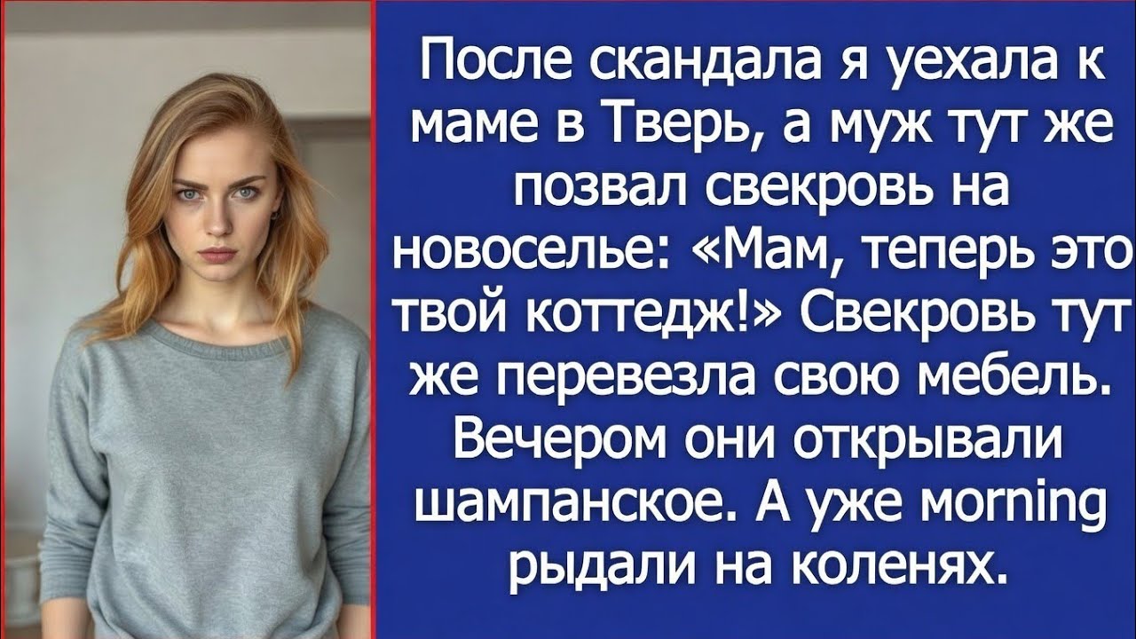 После скандала я уехала к маме в Тверь, а муж сразу позвонил свекрови. Мама, теперь это твой коттедж