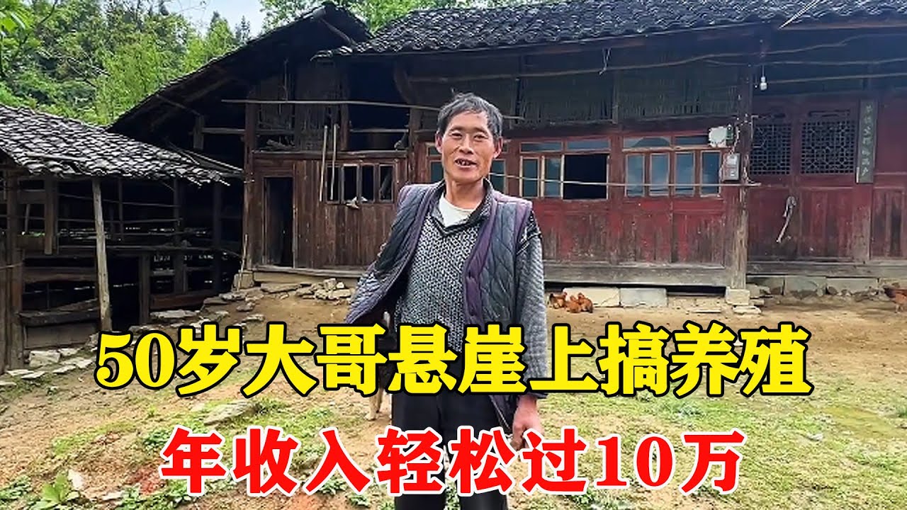 探访住在悬崖峭壁的独户人家，50岁大哥自给自足搞养殖，年收入轻松过10万【乡村阿泰】