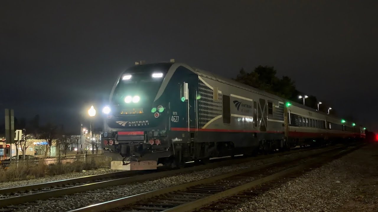 Amtrak Wolverine 355 In Royal Oak Michigan! Plus Canadian National Q116, L507 & L508! 