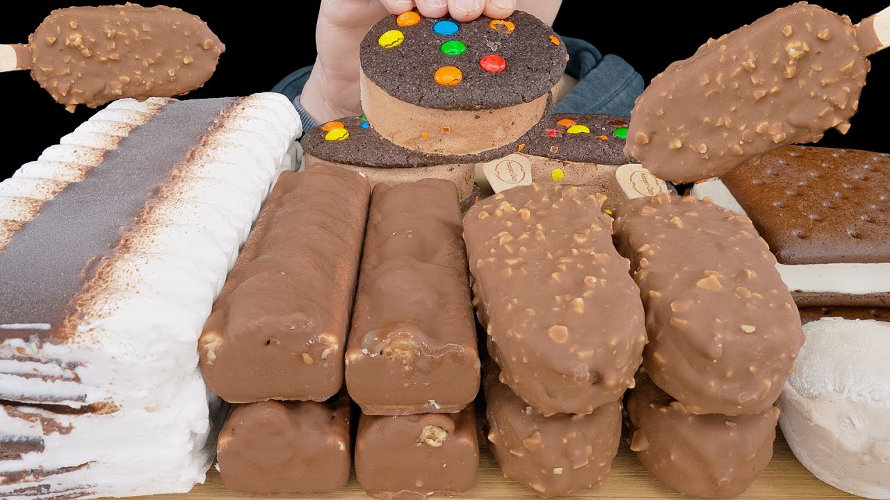 ASMR Chocolate Ice Cream *Haagen-Dazs, Snickers, Twix, M&M Cookie Sandwich, Mochi