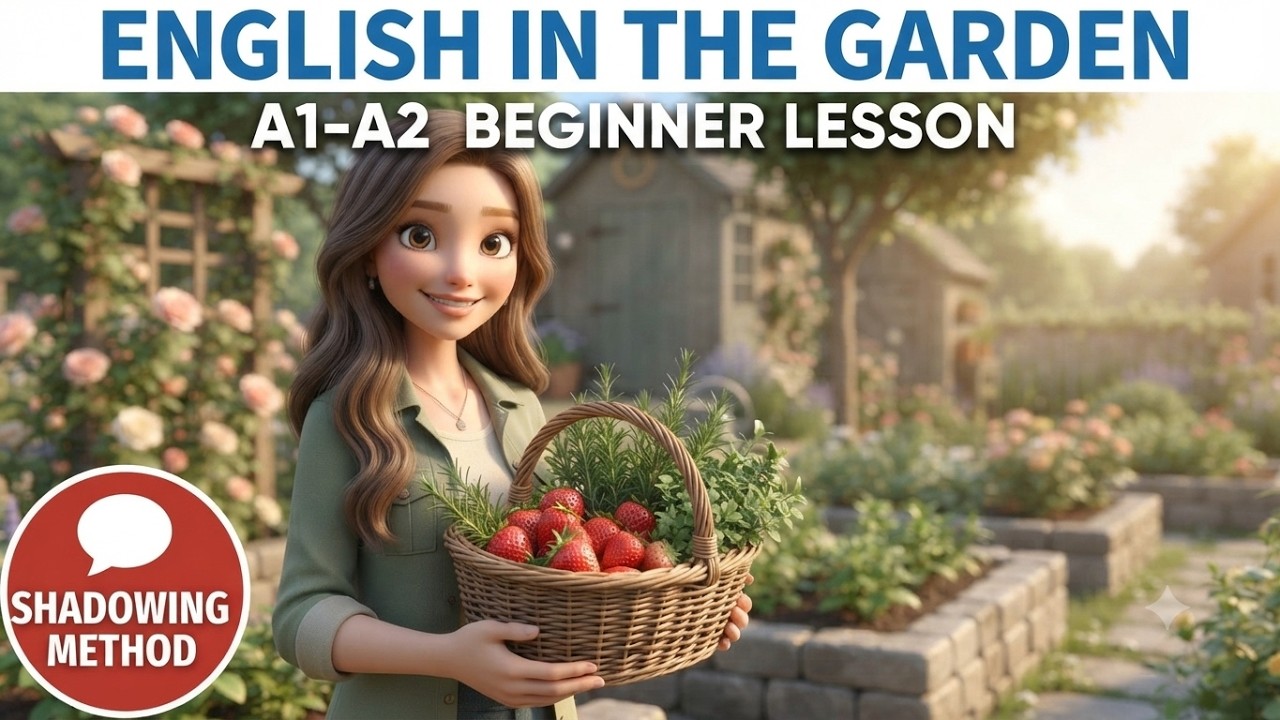 ENGLISH IN THE GARDEN | A1-A2 Beginner Lesson | Shadowing Method