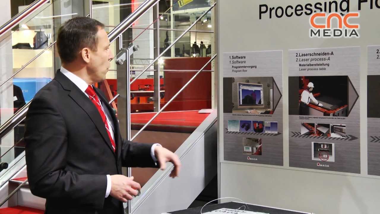 AMADA - Lasbend AJ fiber laser cutting-bending-punching-tapping machine @ EuroBLECH 2012 [ENG]