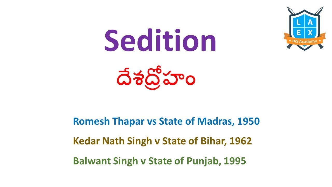 Sedition Issue Explained |Polity Value Addition ||Mana La Excellence || Civils Coaching in Hyderabad