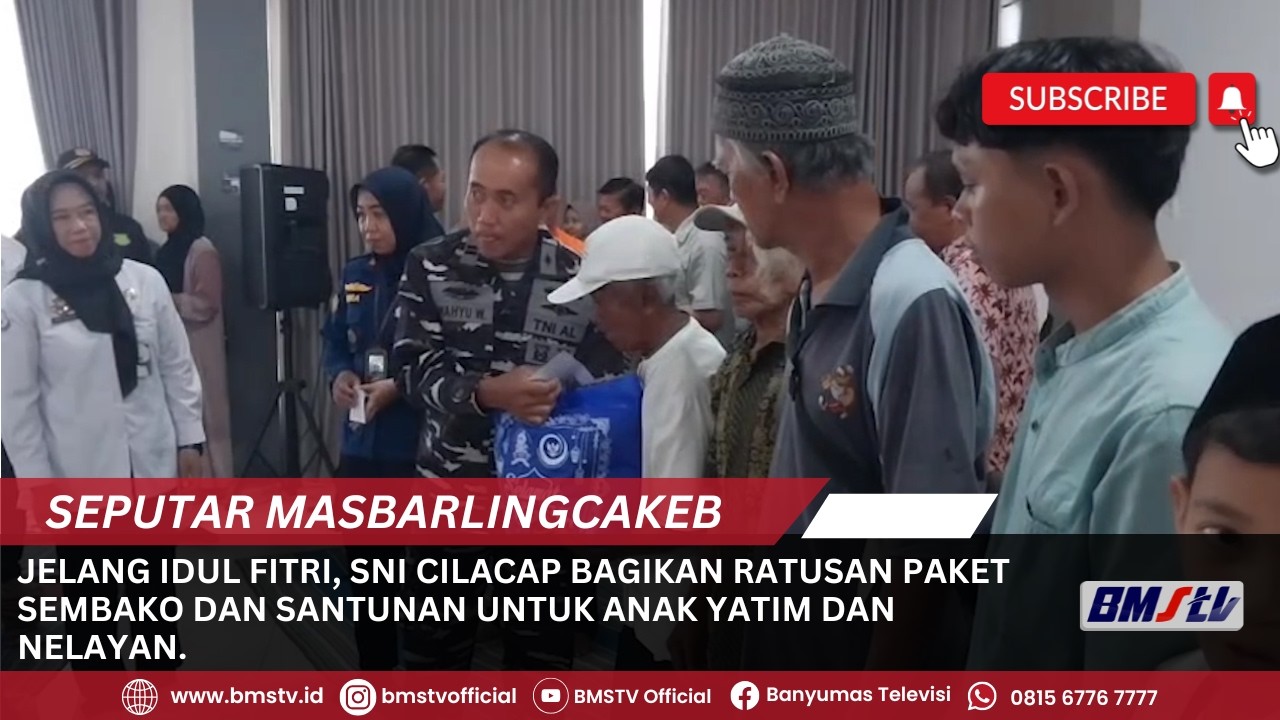 JELANG IDUL FITRI, SNI CILACAP BAGIKAN RATUSAN PAKET SEMBAKO DAN SANTUNAN UNTUK ANAK YATIM DAN NELAY