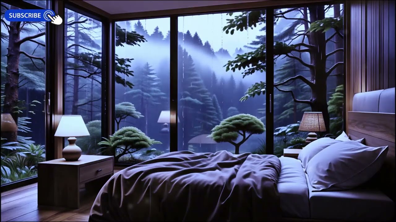Rain on Window Bedroom 🌙 Gentle Piano for Relaxing Sleep (3 Hours)
