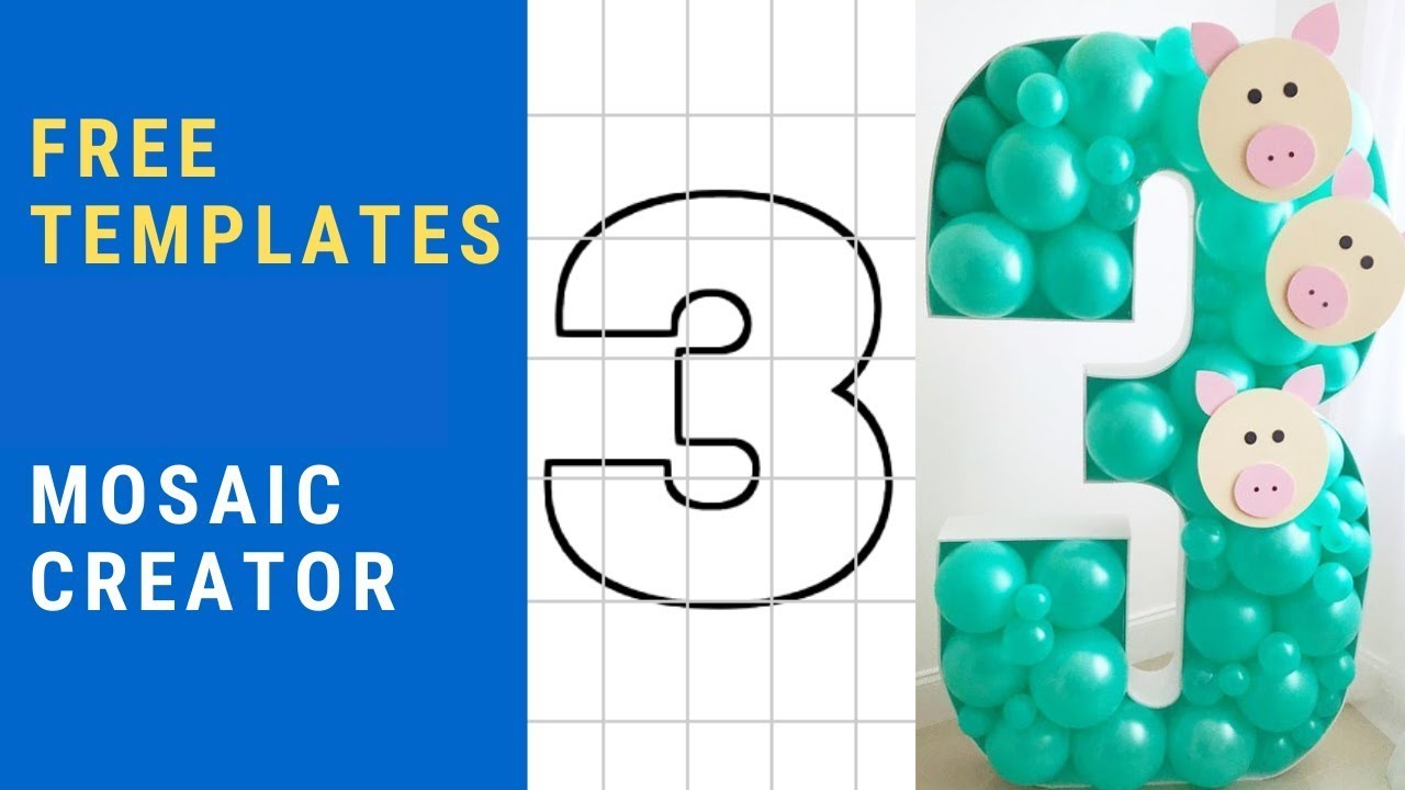 Balloon Number Mosaic Creator with FREE Templates | DIY | Tutorial