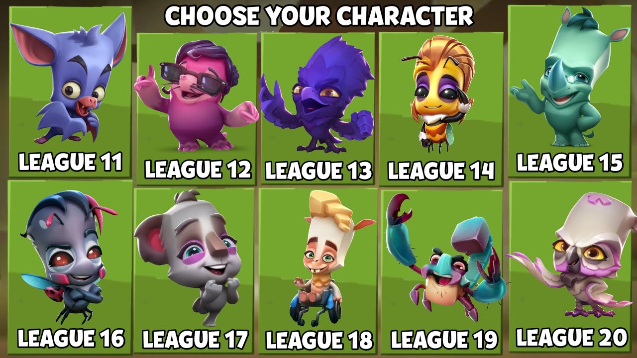 Choose your Favourite League 1 to 20 Character | Zooba Part 3