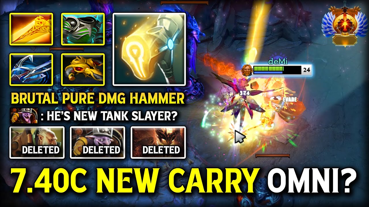 7.40C NEW OP CARRY? | Brutal Pure Damage Hammer Omniknight With 15Mins Radiance Burn DPS DotA 2