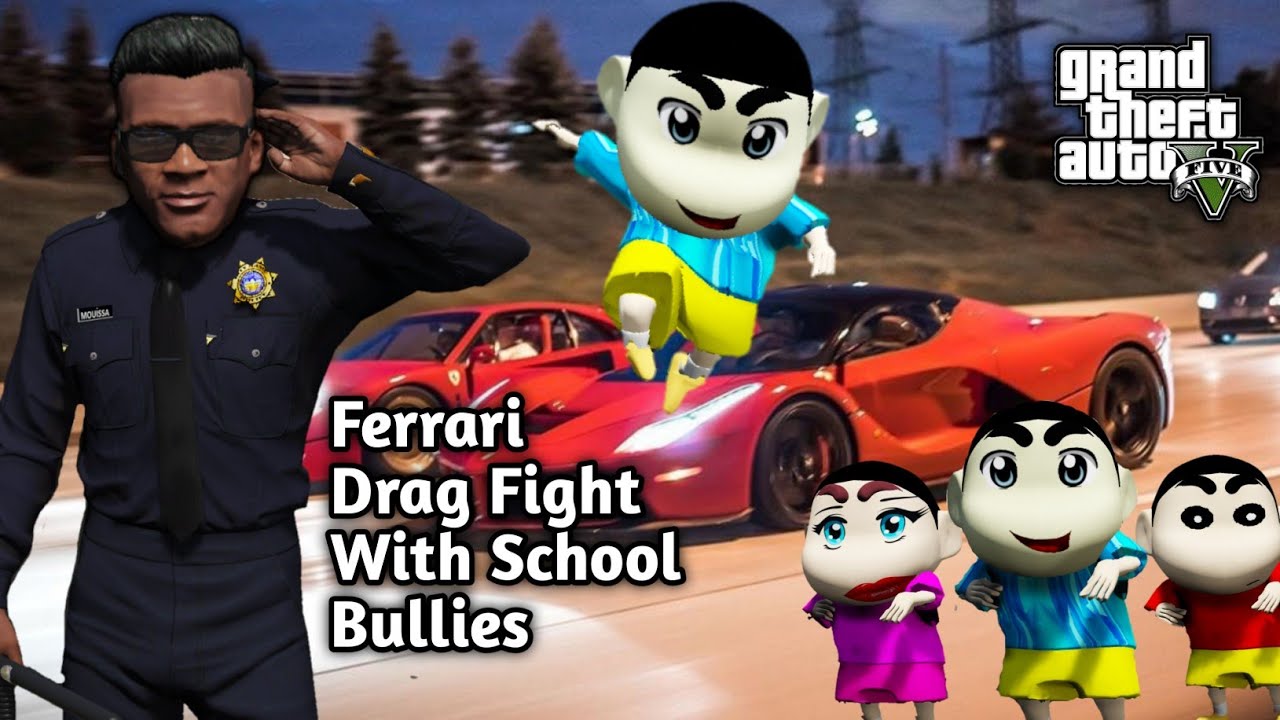 GTA 5: Again Bullies Fight With Shinchan phinchan over car race 😰Franklin angry 😡 Ps Gamester