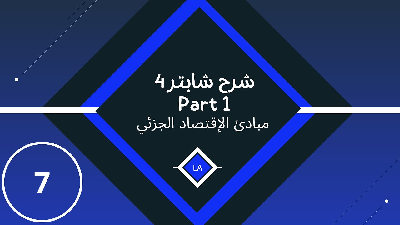 شرح شابتر 4 - إقتصاد جزئي ( Part 1 )