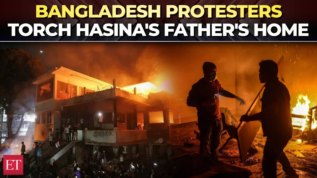 Bangladesh: Protesters torch Bangabandhu Mujibur&rsquo;s Dhanmondi house, demand ban on Awami League