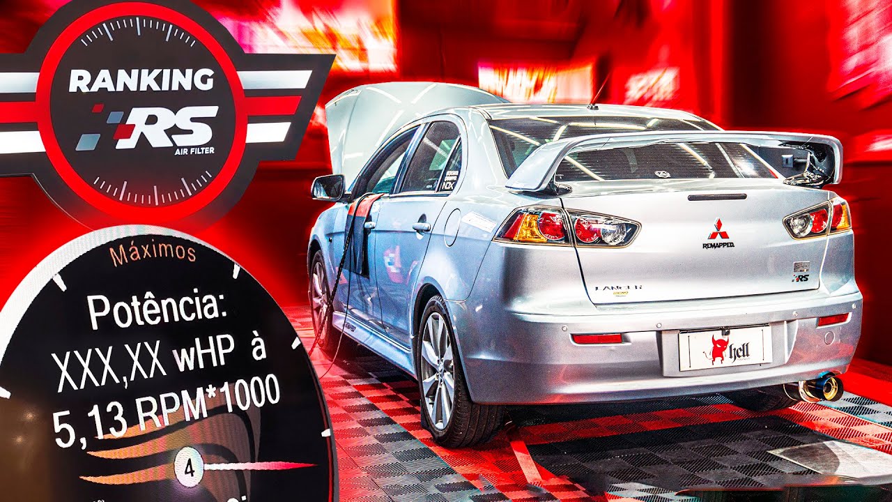 LANCER 2.0 MANUAL com INTAKE + FILTRO RS no DINAMÔMETRO - Ranking RS