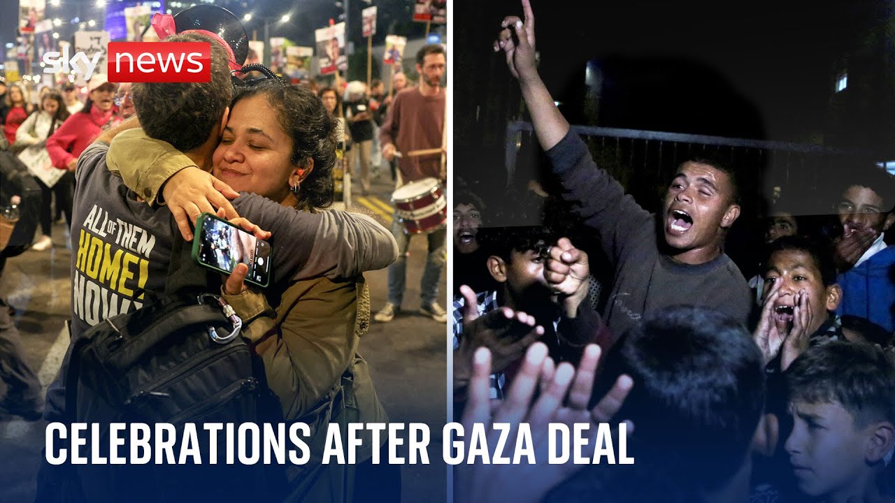 Celebrations as Israelis and Palestinians hope for permanent end to fighting