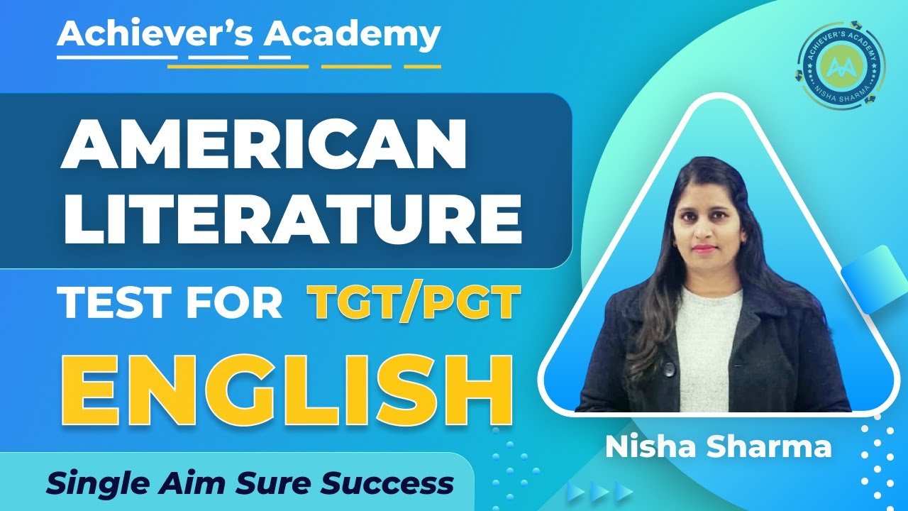 American Literature TEST  SPL FOR HPSC PGT ENGLISH EXAM IMP FOR ALL EXAMS BY NISHA SHARMA