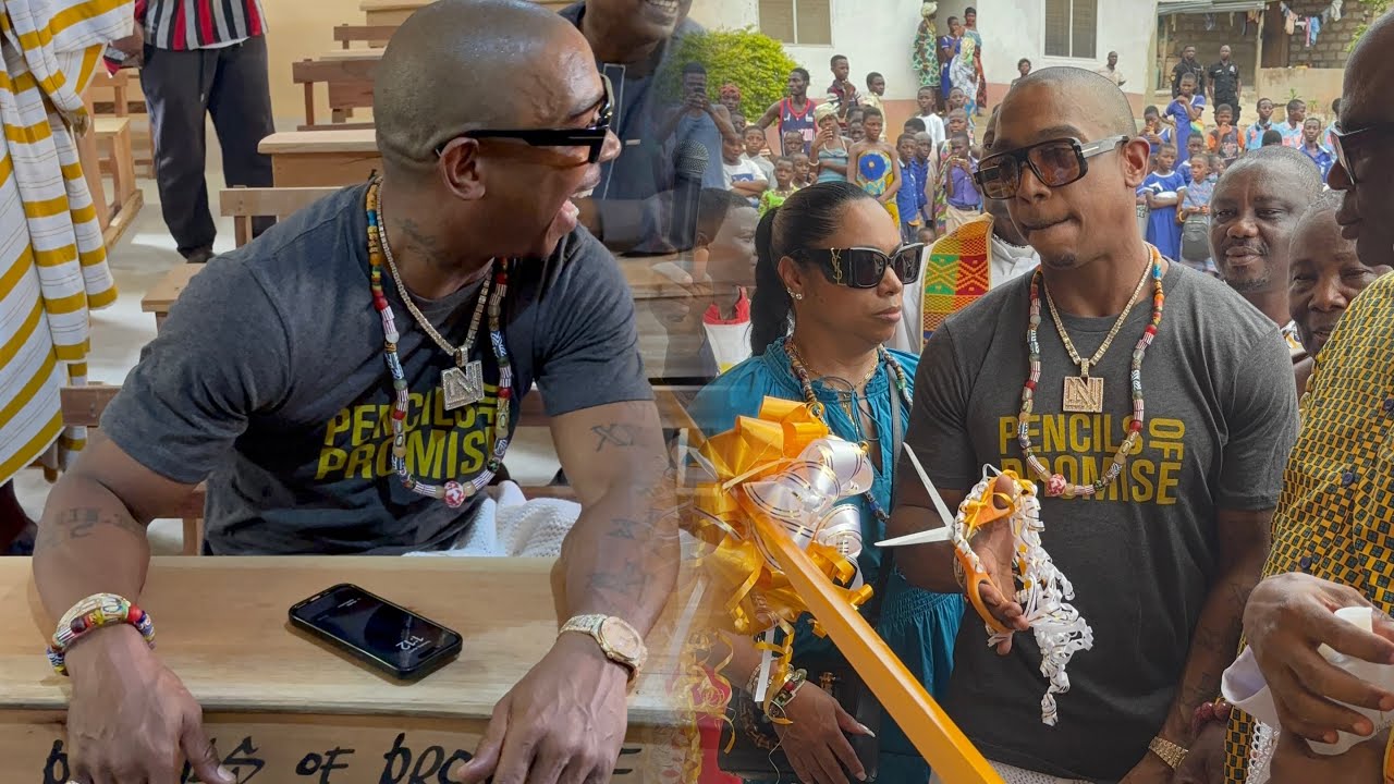 American Rapper Ja Rule commissions & tour 6- unit classroom block he built in Ghana, Krobo odumase