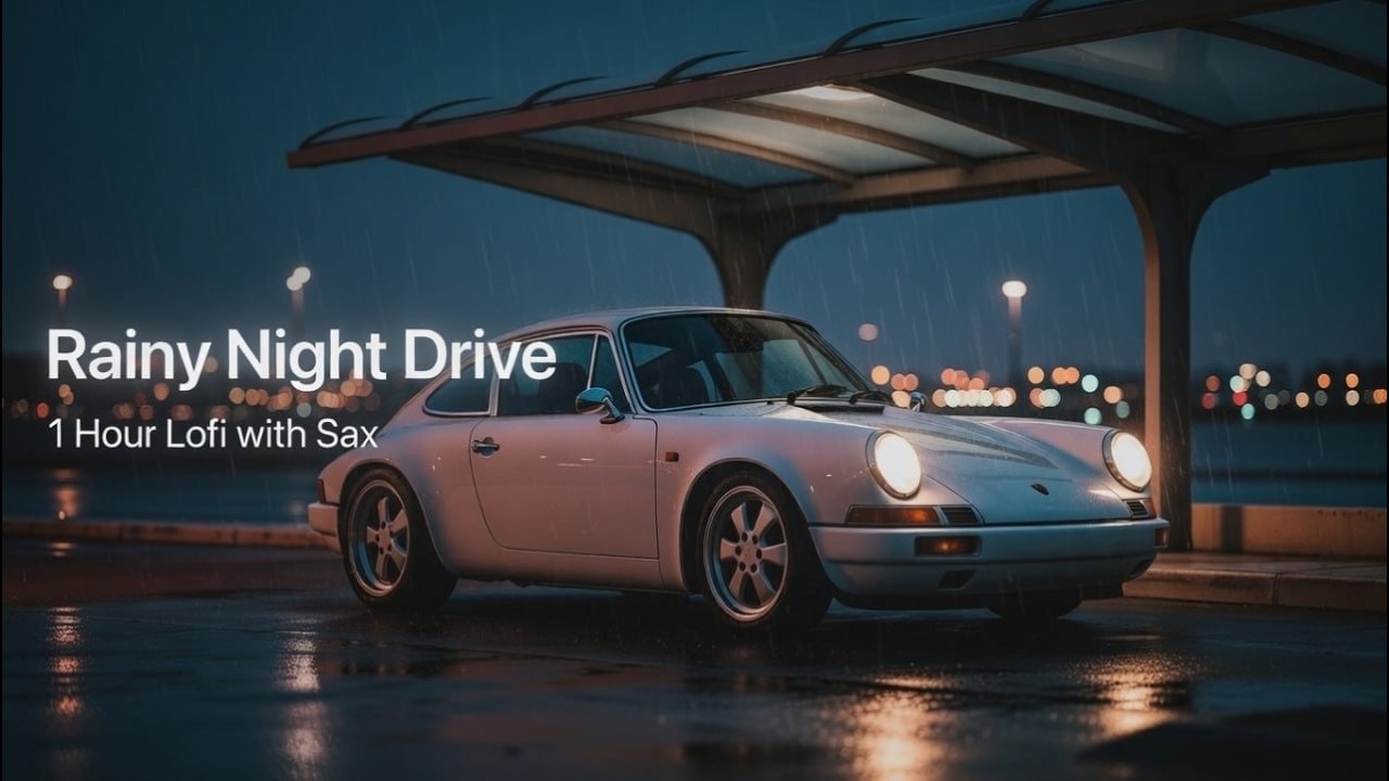 Rainy Night Drive with Soft Sax | 1 Hour Lofi Music