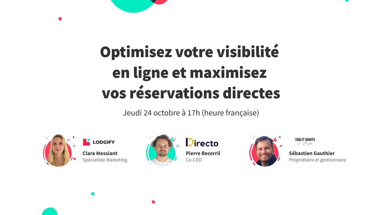 Webinaire Lodgify : visibilité en ligne et réservations directes (replay)