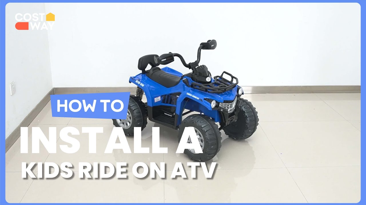 How to Install the 12V Kids Ride On ATV 4 Wheeler with MP3 and Headlights | TQ10077 #costway #howto