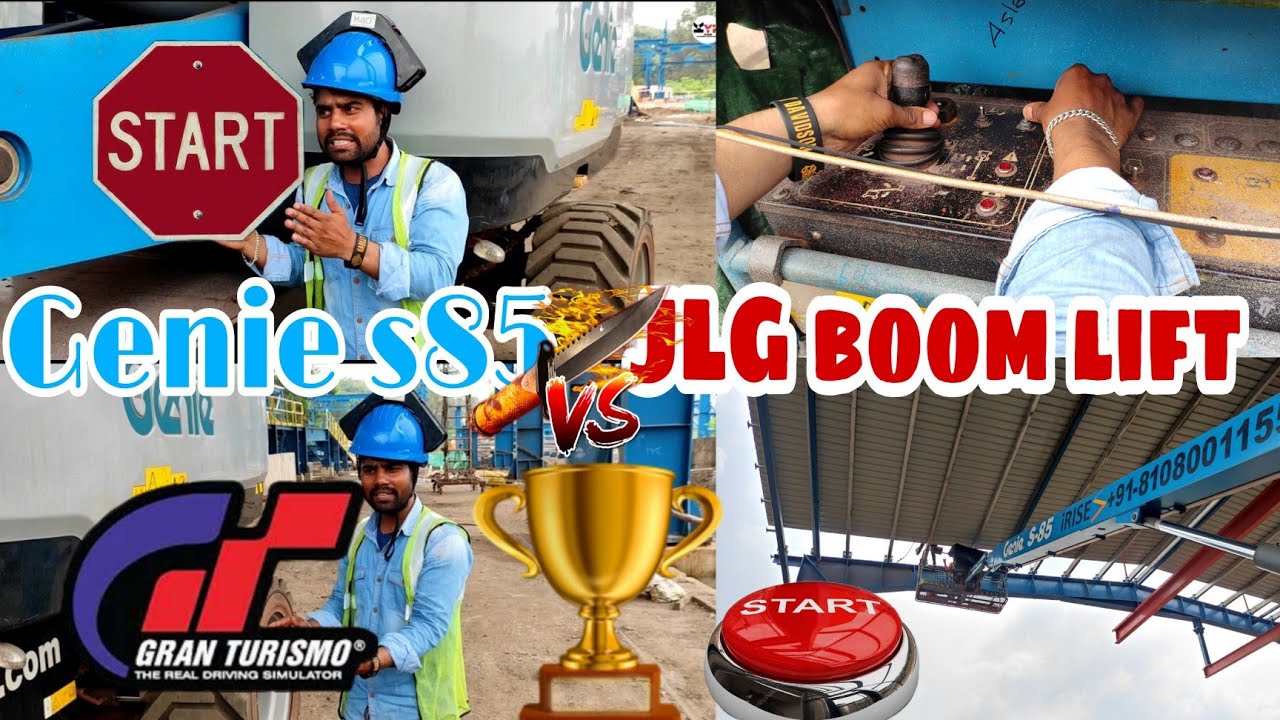 Genie S85 JLG BOOM lift 🏁 competition | KGN Youtuber kushinagar | Asraf Ansari jlg boom lift crane