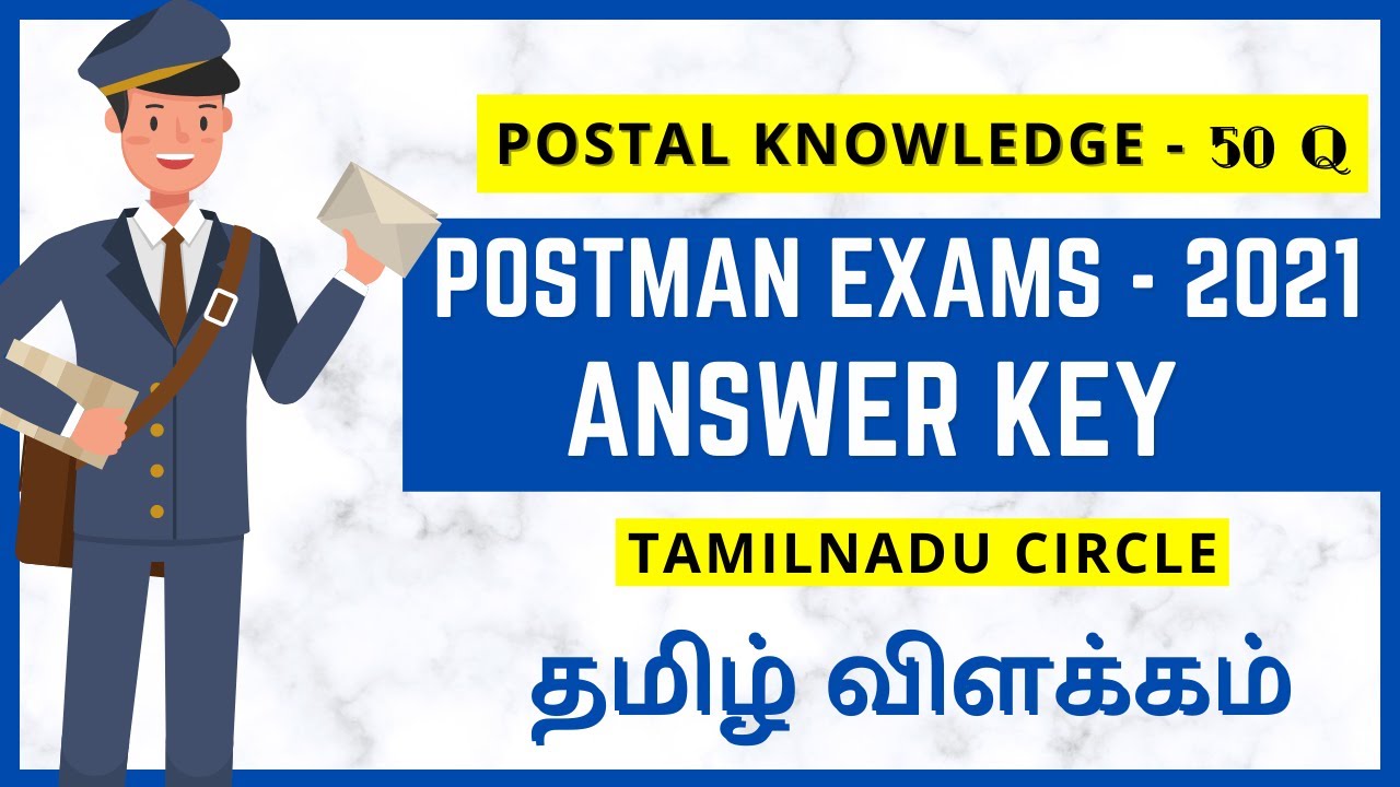Tentative Answer Key | 2021  POSTMAN  Exam Tamil Nadu Circle | POSTAL KNOWLEDGE - PRIME ACADEMY