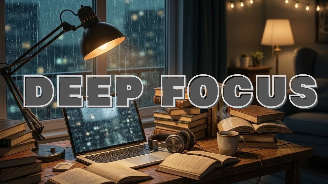 Cozy Night Rain Sounds for Studying (1 Hour) | Deep Focus Desk