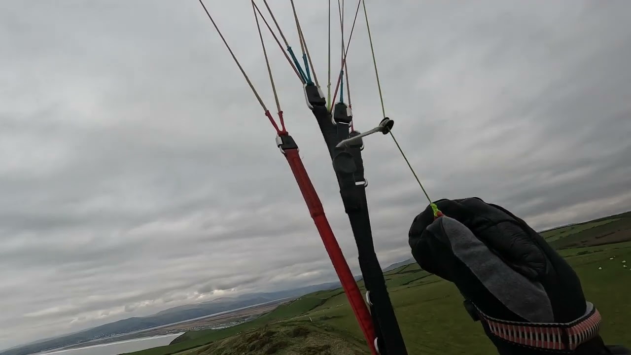Paragliding from Constitution Hill, Aberystwyth, to Borth & back, 19th Feb., 2026