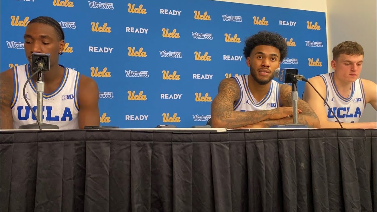 Eric Dailey Jr., Donovan Dent, Tyler Bilodeau after UCLA’s comeback OT win over No. 10 Illinois