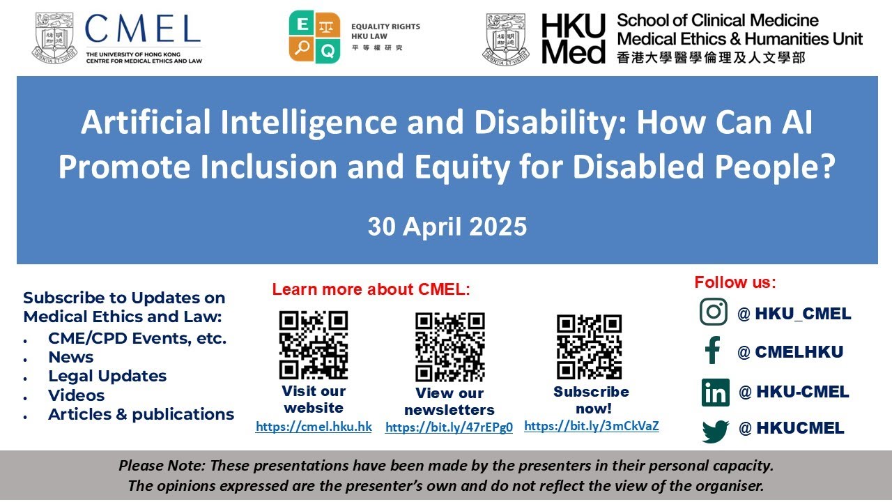 Artificial Intelligence and Disability: How Can AI Promote Inclusion and Equity for Disabled People?