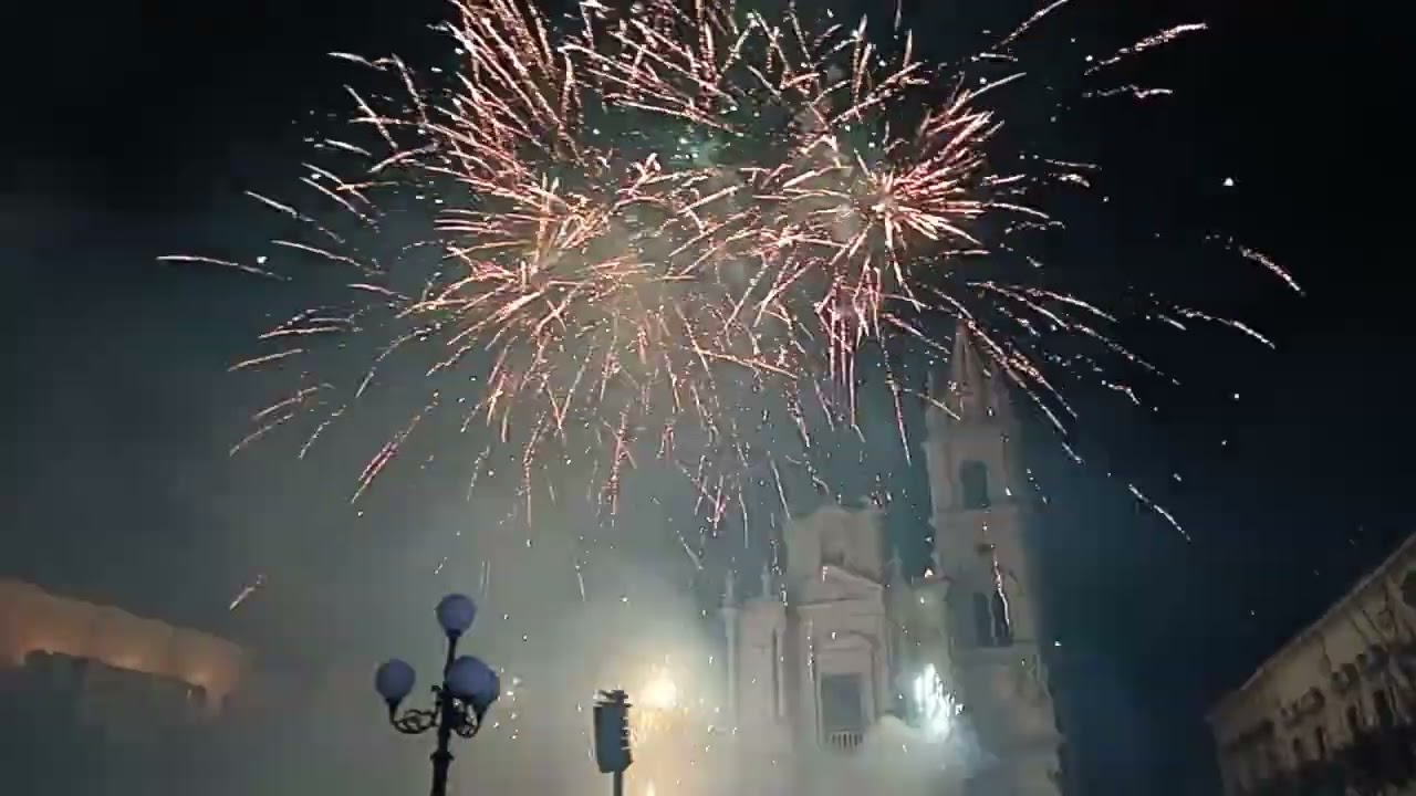 Festa di San Sebastiano 2026 Acireale (Ct) Spettacolo Pirotecnico Notturno Foti Fireworks 24/01/2026