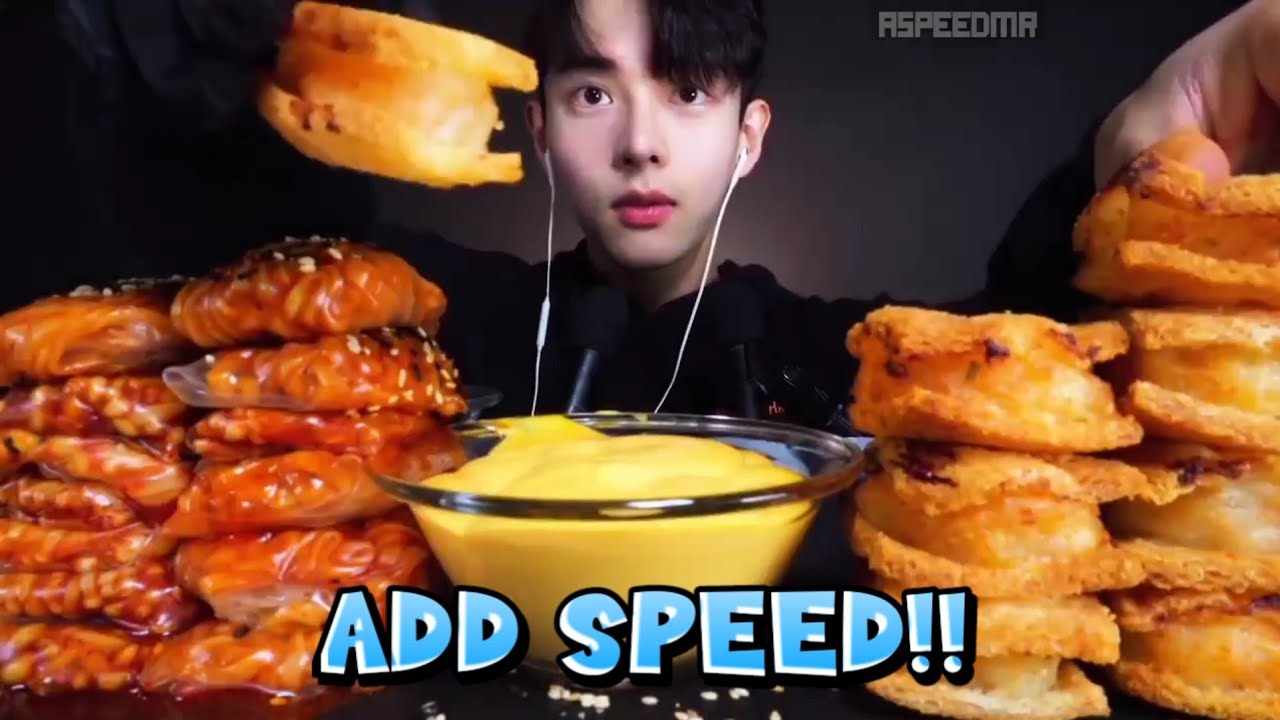 ChanSori Asmr🍝 Fried Shrimp Mushrooms n Fire Noodles | add speed.