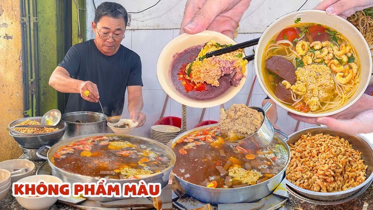 Quá đã nồi BÚN RIÊU CUA TÔM KHÔ nấu theo kiểu truyền thống đơn giản mà ngon khách ăn liền mấy tô
