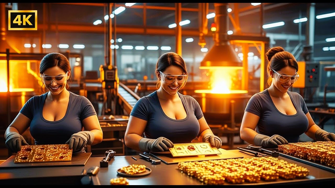 Inside a largest 24K Gold Factory - How Pure Gold Bars Are Made From Rock (Full Process)