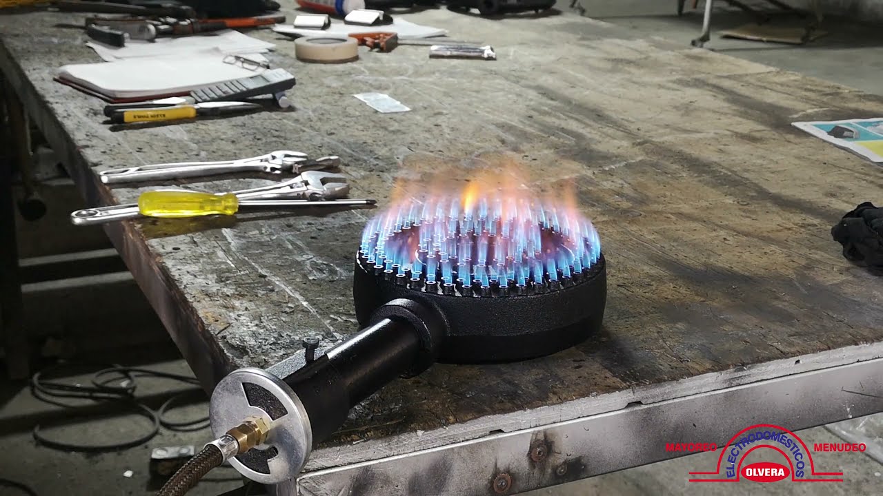 Quemador a gas Industrial doble vulcan 20 cm a prueba