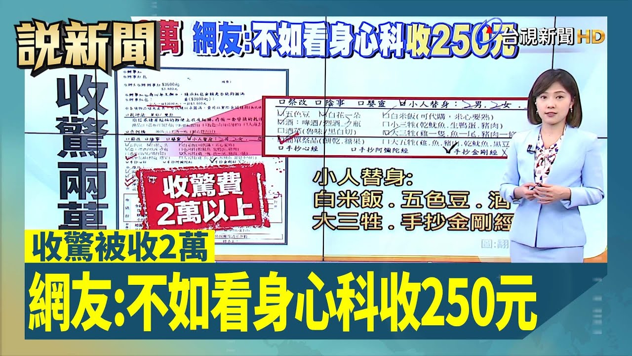收驚被收2萬 網友:不如看身心科收250元【說新聞追真相】