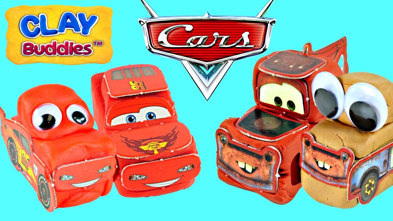 CLAY BUDDIES New Disney Pixar Cars 2 Play Doh How To Make Lightning McQueen and Mater