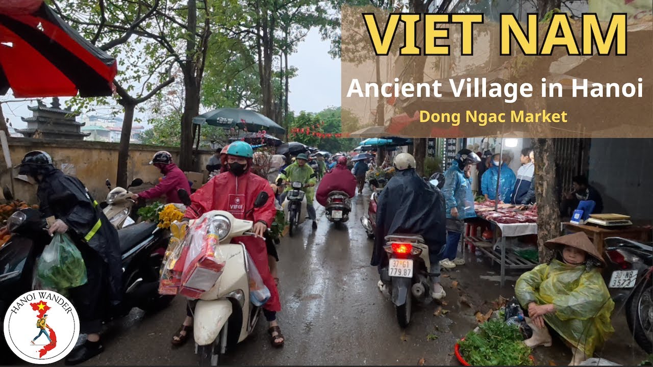 Hanoi Real Life in a 600-Year-Old Village 🇻🇳 | Rainy Morning at Dong Ngac Market | Walking 4K.