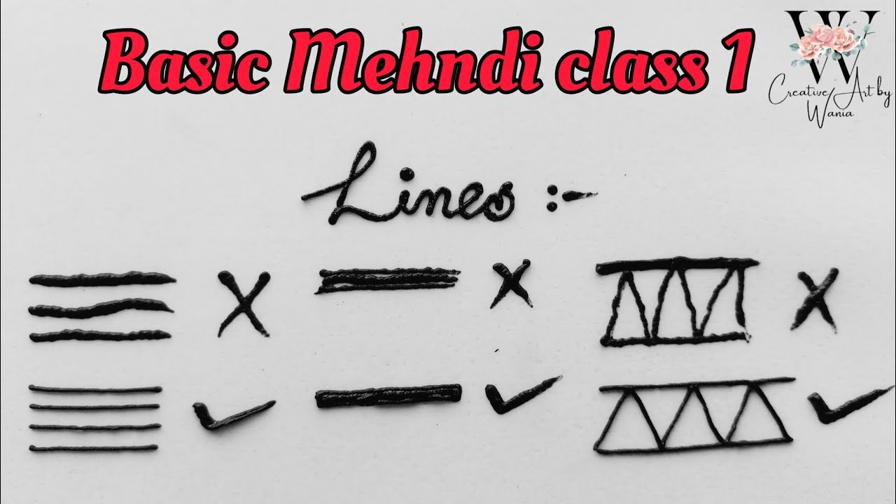 learn basic Mehndi elements | basic elements for beginners | class 1