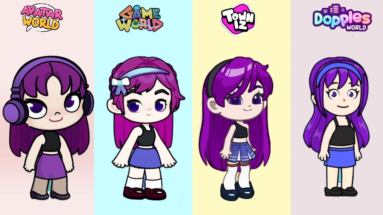 🖤💜Behania Powerpuff Girl Inspired Look In 4 Gameplay #pazu #gameworld #dopples #avatarworld 