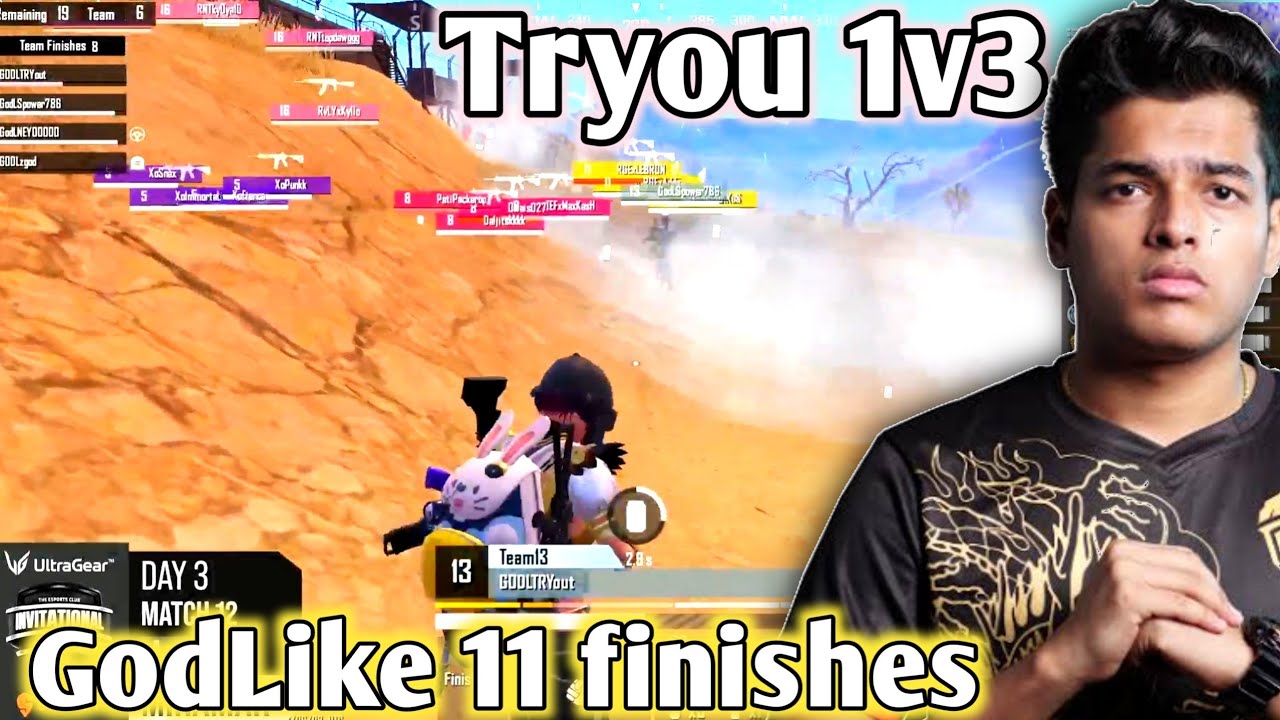 🇮🇳GodLike 11 finishes Domination 😂| GodL TRYouts 1v3 | Spower is on fire 🔥