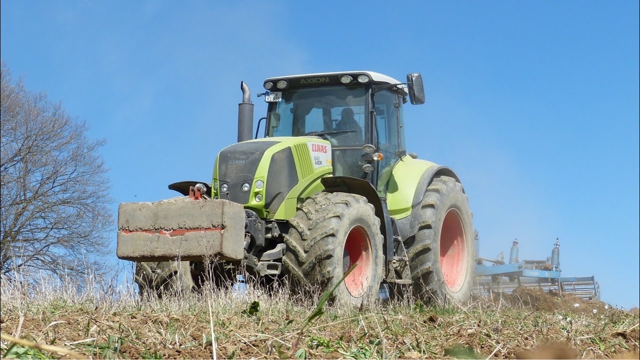 Claas Axion 840 am Grubbern (Soundvideo)