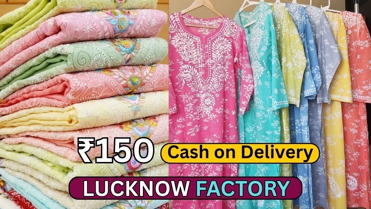 Pure Lukowi Chikankari Kurti from Biggest Manufacturer of Lucknow with Cash on Delivery