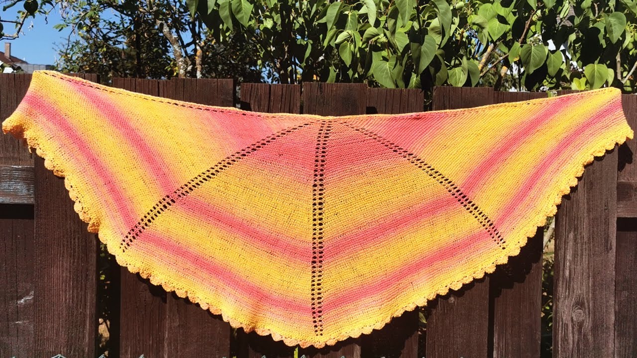 Halbrundes Sonnentuch stricken | Rundes Tuch stricken | Halbmondtuch