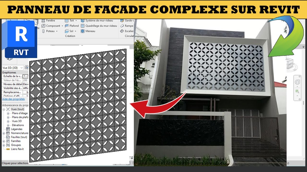 Panneau de façade complexe sur revit