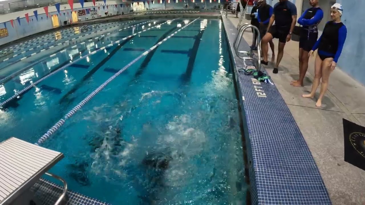 Dayna jumps into 12 feet, hangs out