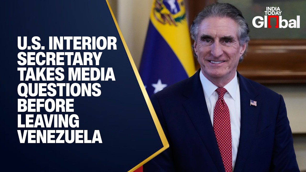 LIVE: US Interior Secretary Doug Burgum Takes Media Questions Before Leaving Venezuela