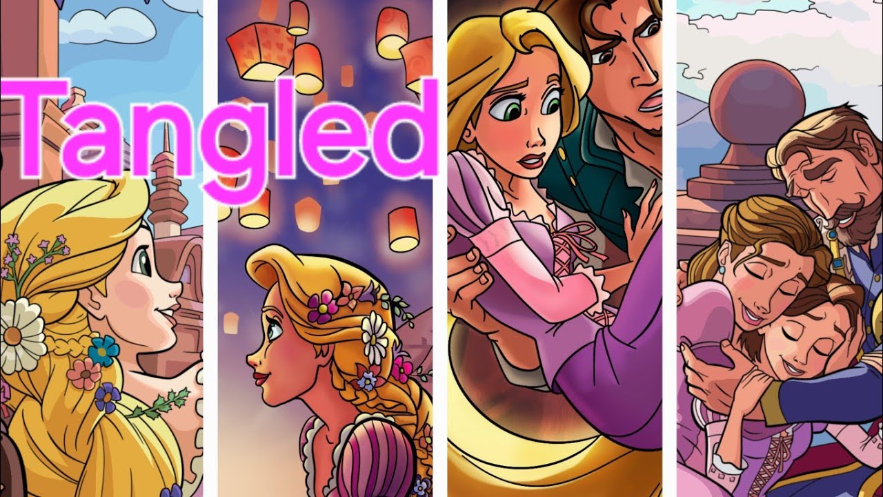 Colour with me Tangled compilation in Happy Color App #art #happy #drawing #digitalart #disney #free