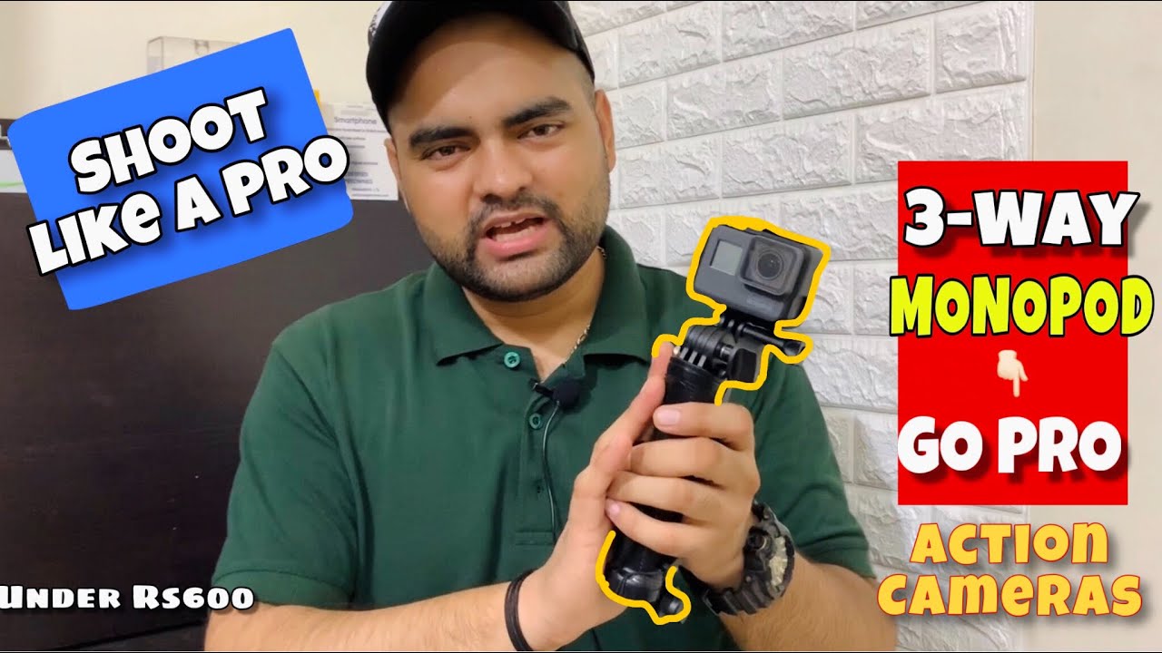 Go pro Hero8  3way Monopod  unboxing and quick review  become selfie stick and tripod under Rs 600