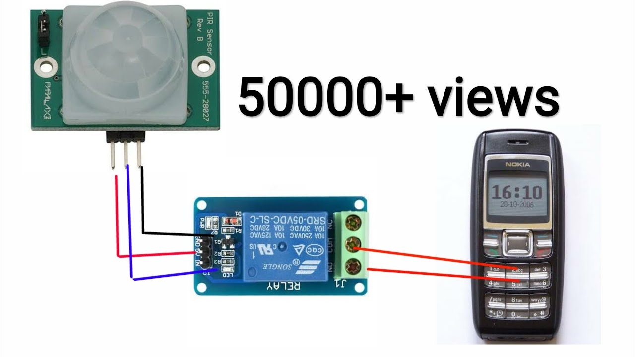 Home security using PIR sensor and old keypad Mobile || home automation gsm module